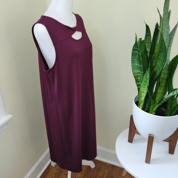 Chico's Monrovia Knee Length Dress & Jacket Eggplant Purple SZ L 12-14 Chico's 2 - Picture 9 of 16